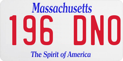 MA license plate 196DN0