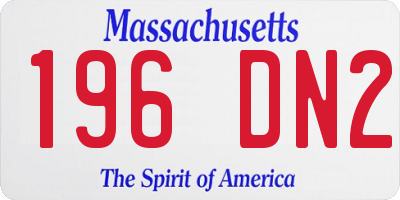 MA license plate 196DN2