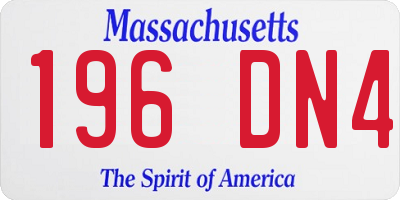 MA license plate 196DN4