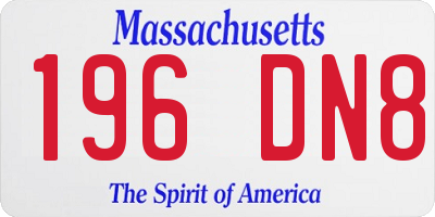 MA license plate 196DN8