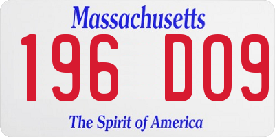 MA license plate 196DO9