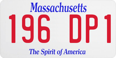 MA license plate 196DP1