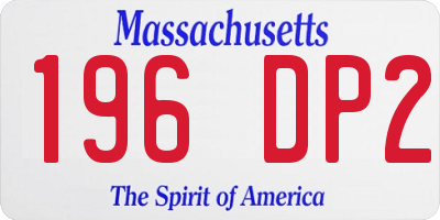MA license plate 196DP2