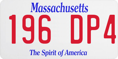 MA license plate 196DP4