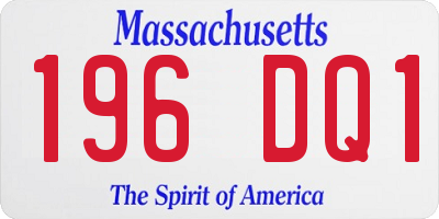MA license plate 196DQ1