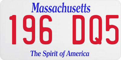 MA license plate 196DQ5