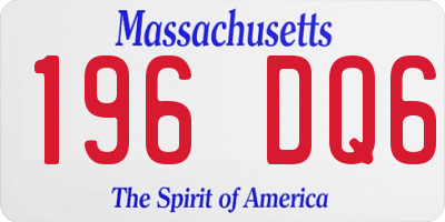 MA license plate 196DQ6