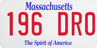 MA license plate 196DR0