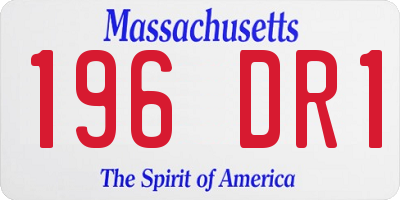 MA license plate 196DR1