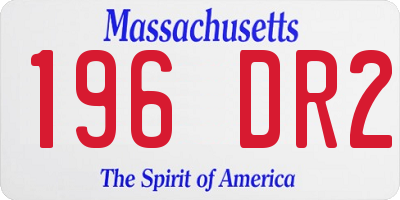 MA license plate 196DR2