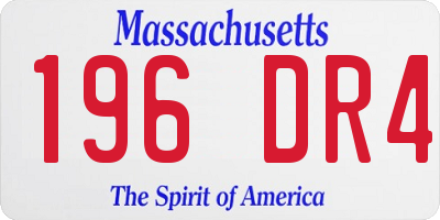 MA license plate 196DR4