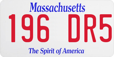 MA license plate 196DR5