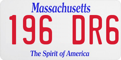 MA license plate 196DR6