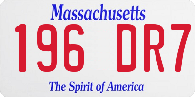 MA license plate 196DR7