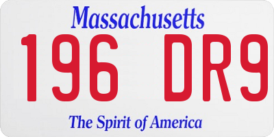 MA license plate 196DR9