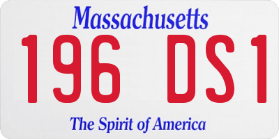 MA license plate 196DS1