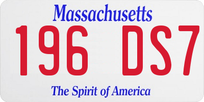 MA license plate 196DS7