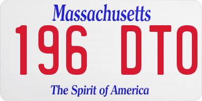MA license plate 196DT0