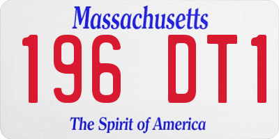 MA license plate 196DT1