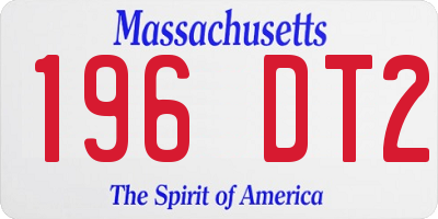 MA license plate 196DT2