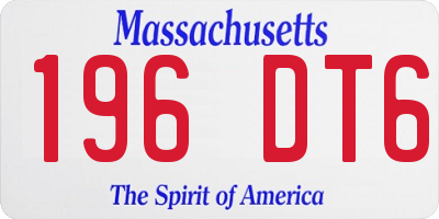 MA license plate 196DT6