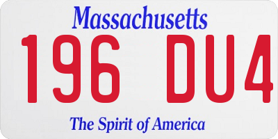 MA license plate 196DU4