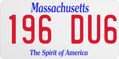 MA license plate 196DU6
