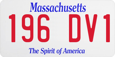 MA license plate 196DV1