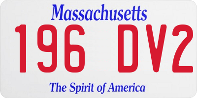 MA license plate 196DV2
