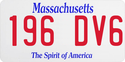 MA license plate 196DV6
