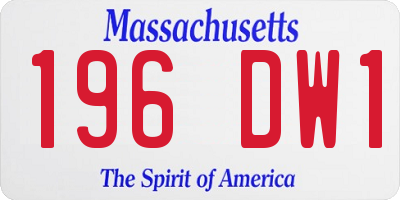 MA license plate 196DW1
