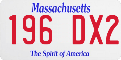 MA license plate 196DX2