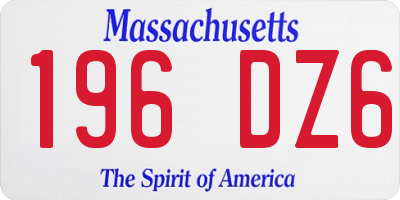 MA license plate 196DZ6