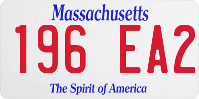 MA license plate 196EA2