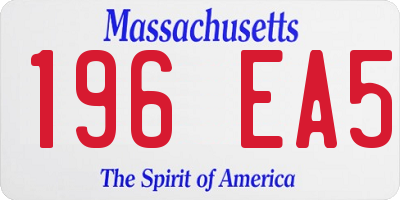 MA license plate 196EA5