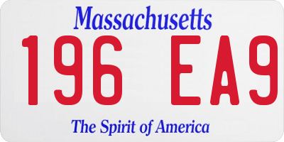 MA license plate 196EA9
