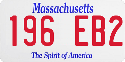MA license plate 196EB2