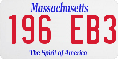 MA license plate 196EB3
