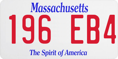 MA license plate 196EB4