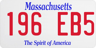 MA license plate 196EB5