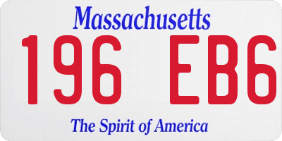 MA license plate 196EB6