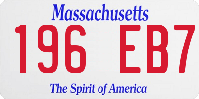 MA license plate 196EB7