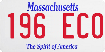 MA license plate 196EC0