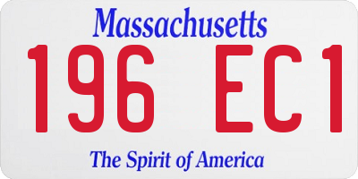 MA license plate 196EC1