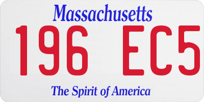 MA license plate 196EC5