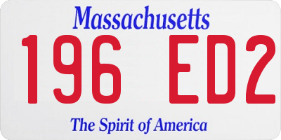 MA license plate 196ED2