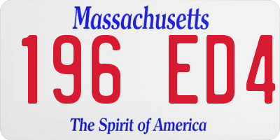 MA license plate 196ED4