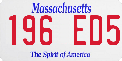 MA license plate 196ED5