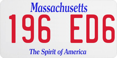 MA license plate 196ED6