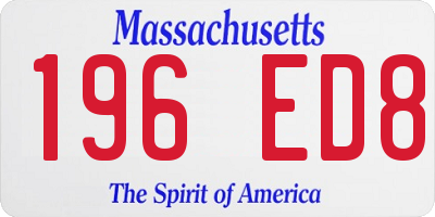 MA license plate 196ED8
